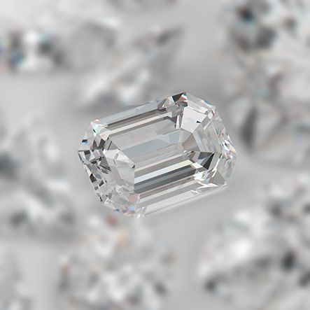 9865260 - diamonds different cuts on gray background. focus on large diamond heart shape. 3d illustration.