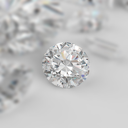 9865260 - diamonds different cuts on gray background. focus on large diamond heart shape. 3d illustration.