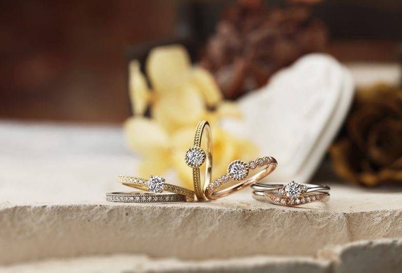 【浜松】大人可愛いオシャレなデザインがオススメ！アンティーク調の婚約指輪・結婚指輪♡