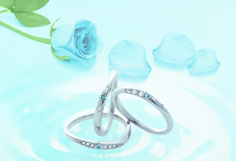 【浜松】ブルーダイヤモンドが可愛い！女性に人気のブルーダイヤモンドをあしらった結婚指輪