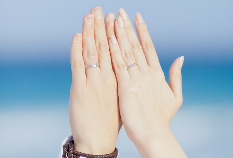 【静岡市】男性と女性、デザインの違う結婚指輪