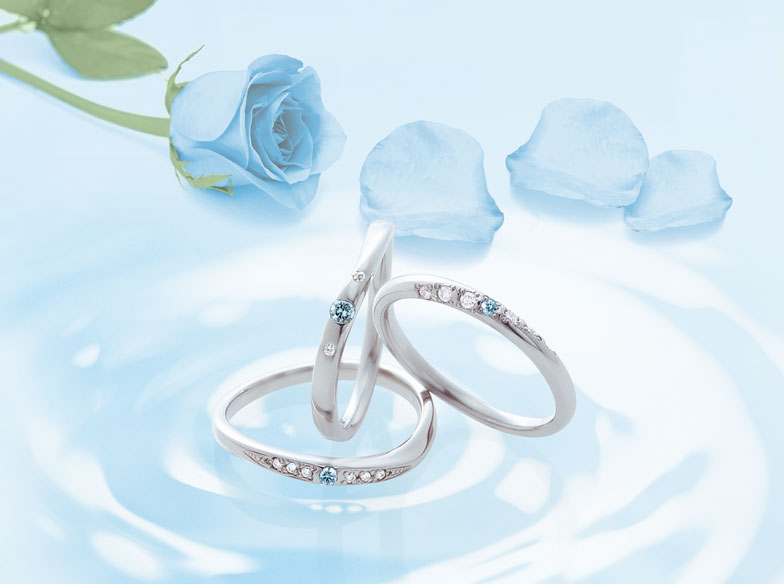【静岡市】サムシングブルーの願いを叶える結婚指輪！スウィートブルーダイヤモンドに想いを込めて‥