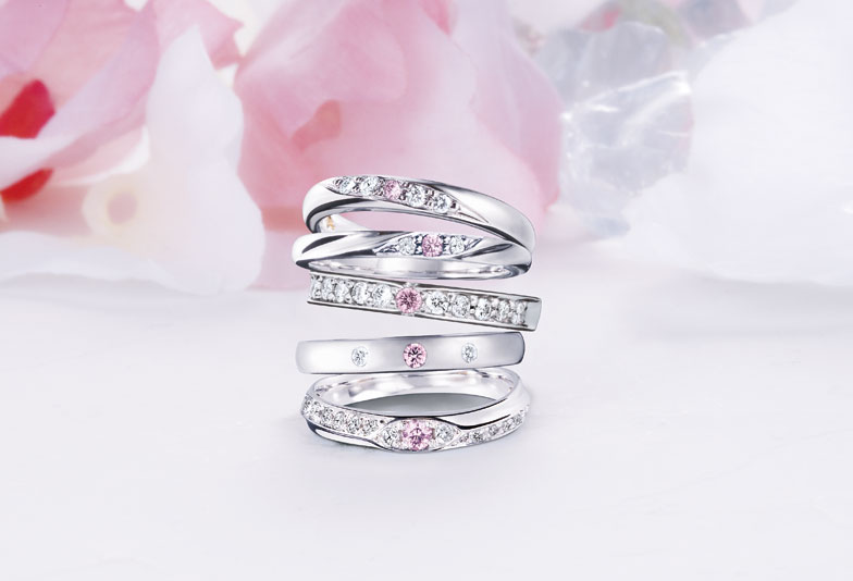 【静岡市】希少価値の高い幻の宝石『ピンクダイヤモンド』が可愛い結婚指輪をご紹介