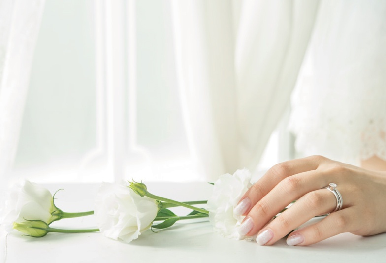 石川県　婚約指輪と結婚指輪の重ね付け素敵ですよね。