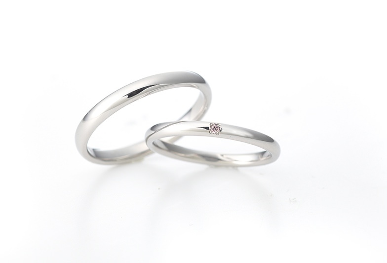 静岡市結婚指輪ピンクダイヤモンド,静岡市結婚指輪シンプル,静岡市結婚指輪細身