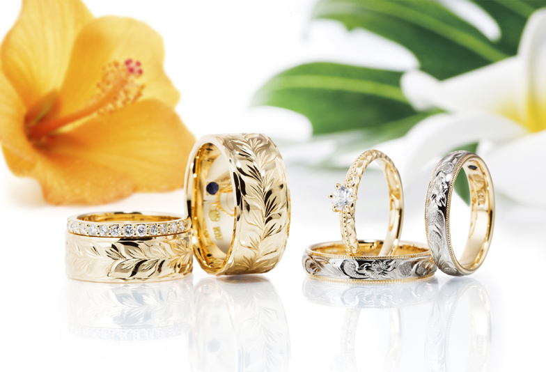 【神戸・三ノ宮】夏に大人気の結婚指輪（マリッジリング）！！彫りが印象的なハワイアンジュエリー♪
