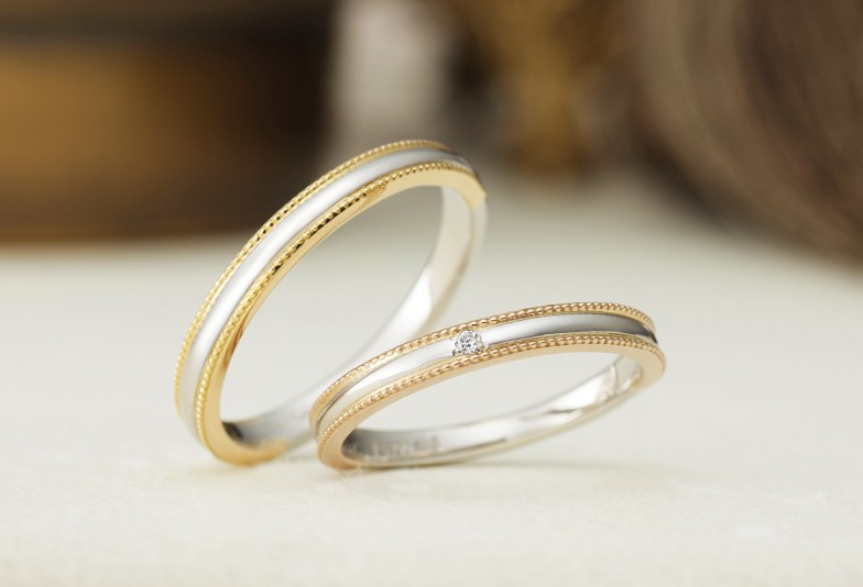 福井市で人気のアンティックのミル打ち結婚指輪