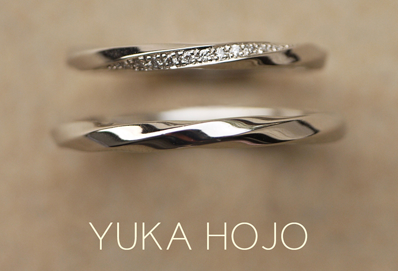 金沢市　おしゃれでシンプルな結婚指輪のブランドYUKA HOJOの『レイオブライト』の画像