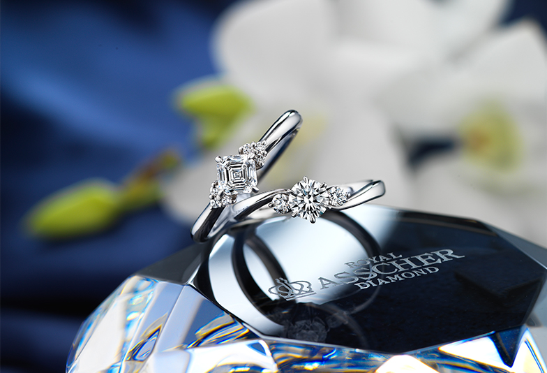 【福山市】大切な女性へ送る婚約指輪。白く瑞々しい輝きのROYALASSCHERがおすすめ