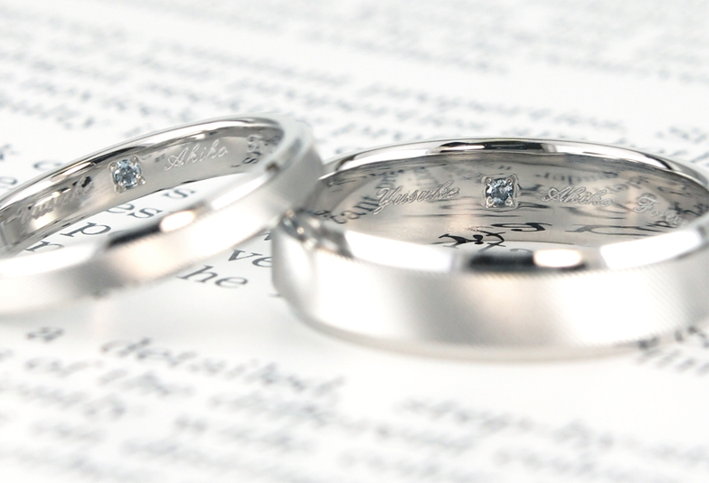 【福岡県久留米市】結婚指輪の内側に、記念に残る刻印をご紹介！