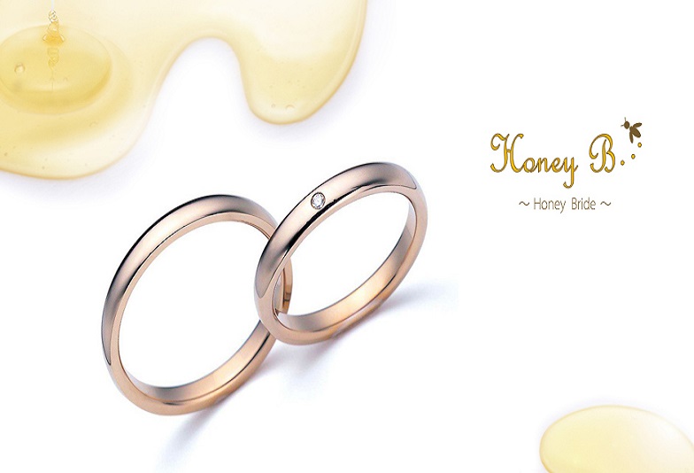 【大阪・梅田】はちみつをイメージしたハニーイエローゴールドが特徴的♡Honey Bridalの結婚指輪