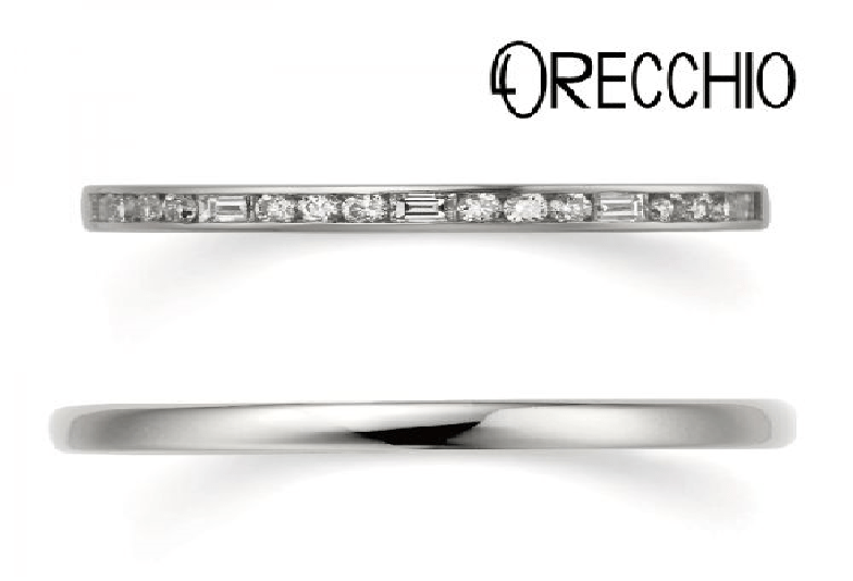なんば・心斎橋で人気の四角ダイヤがおしゃれな結婚指輪ORECCHIO