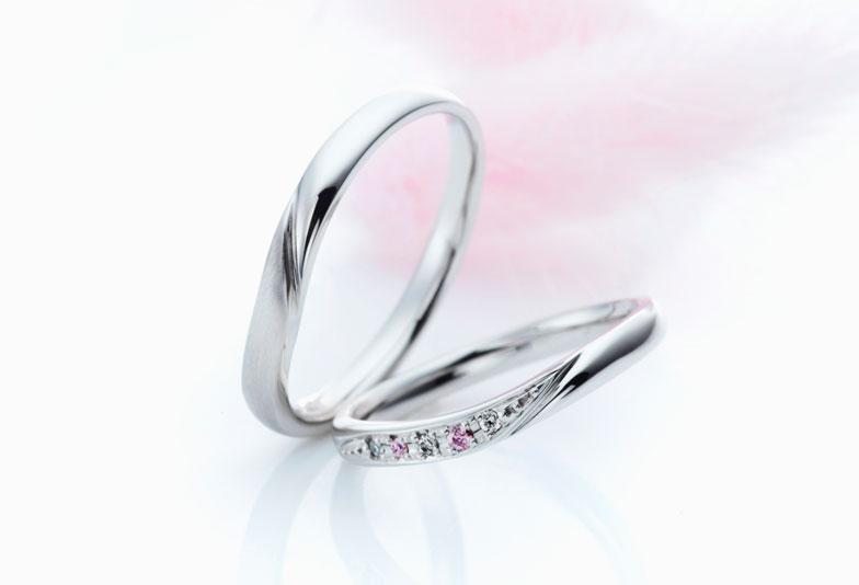 結婚指輪デザイン　ウェーブ結婚指輪