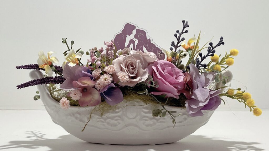 ラプンツェルの購入特典 ゴンドラ型リングピロー