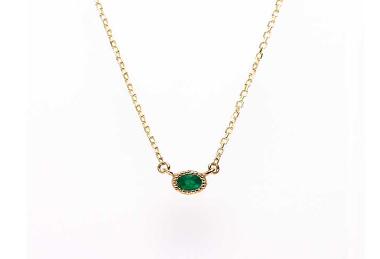 大阪心斎橋 誕生石ネックレス 5月エメラルド