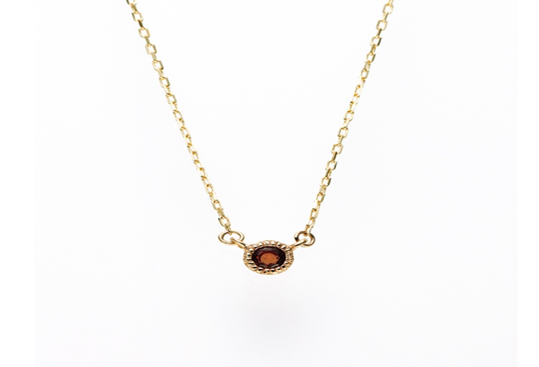 大阪心斎橋 誕生石ネックレス 1月ガーネット