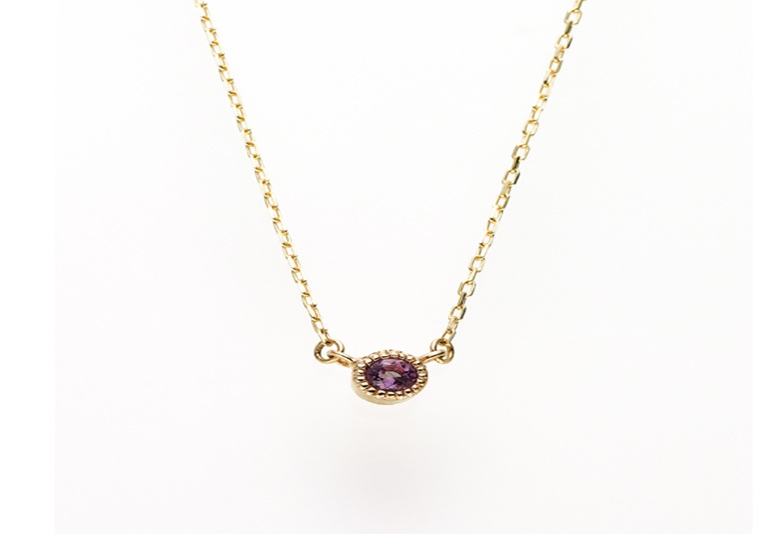 大阪心斎橋 誕生石ネックレス 2月アメシスト