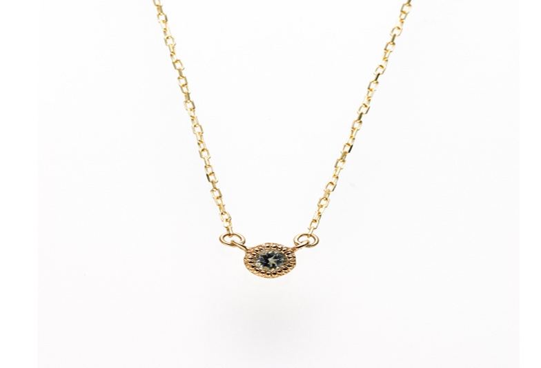 大阪心斎橋 誕生石ネックレス 3月アクアマリン