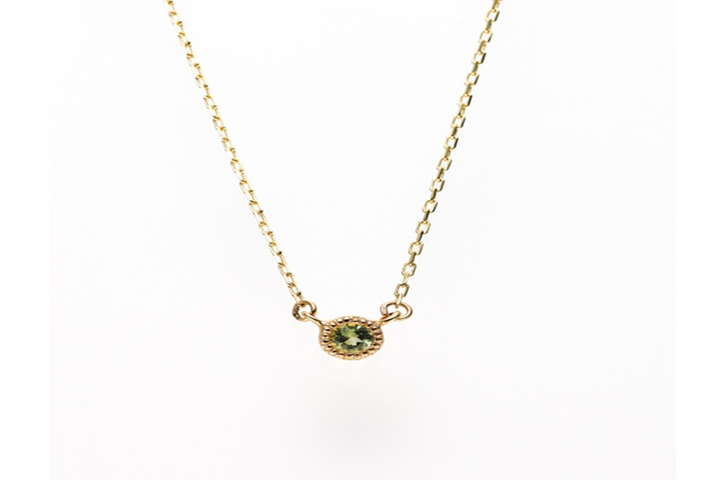 大阪心斎橋 誕生石ネックレス 8月ペリドット