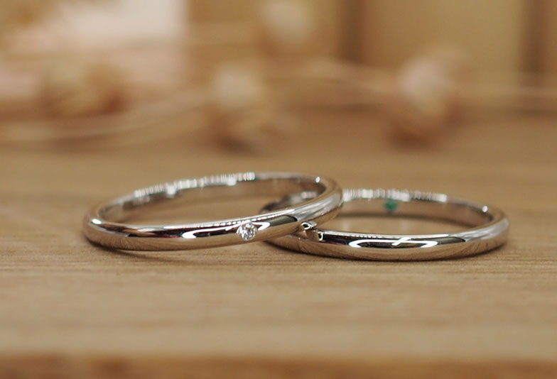 手作り結婚指輪　ダイヤモンド　シークレットストーン
