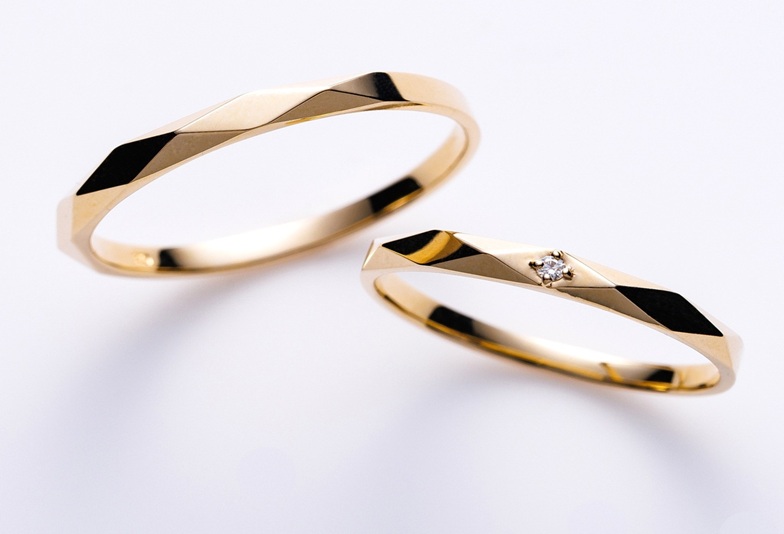 結婚指輪 ゴールド カットリング 安い