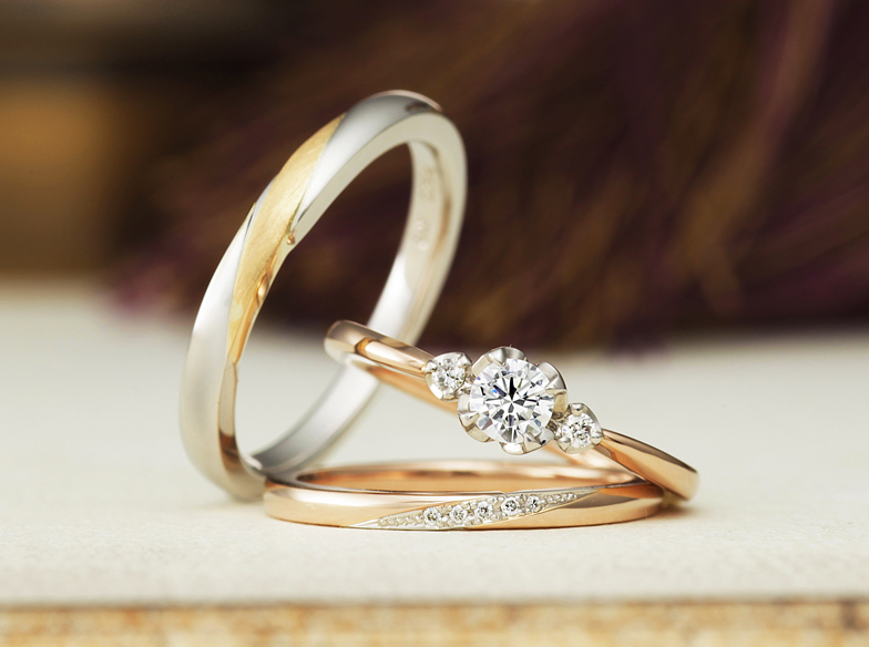 アンティック婚約指輪結婚指輪セットリング