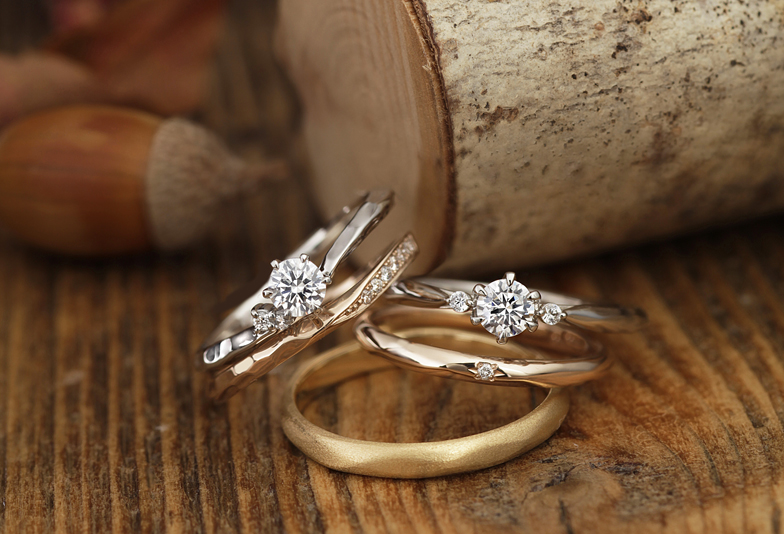 【浜松】温かみを感じる優しいデザインが特徴の結婚指輪。BAUMの自然なカタチを大切にしたブライダルリング