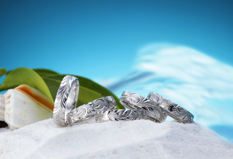 豊橋で常夏の海が似合う【ハワイアンジュエリー】婚約指輪、結婚指輪