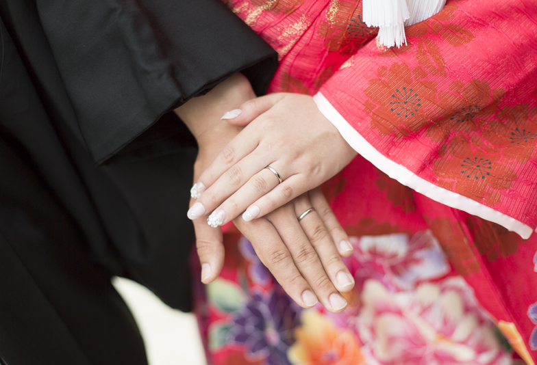 浜松で【和装婚】に似合う和モダンの結婚指輪（マリッジリング）
