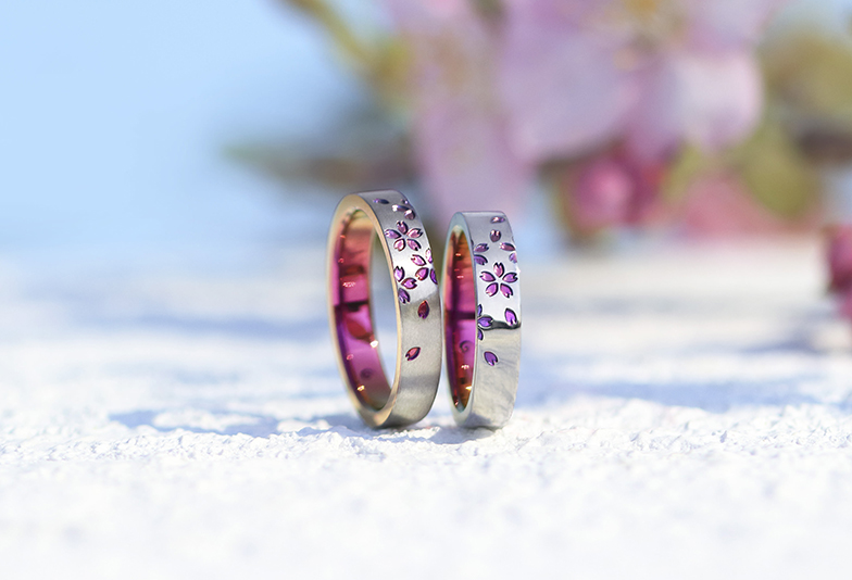 舞桜　ジルコニウムの結婚指輪