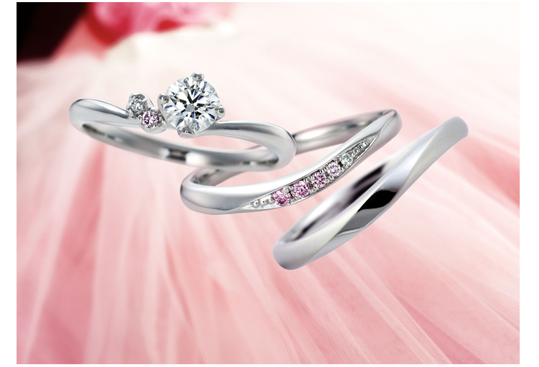 【広島市】婚約指輪・結婚指輪　天然ピンクダイヤモンドのブライダルリング