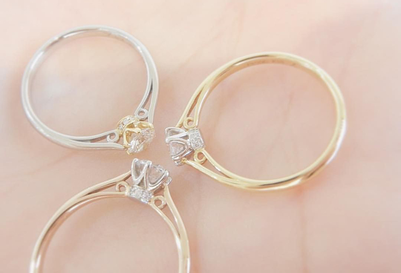 【大阪・心斎橋】低価格からも買える！女性人気のプラチナ×ゴールドの婚約指輪をサプライズプロポーズで贈りませんか？♡
