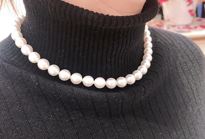 野々市で普段使いとしても使用される真珠のネックレス