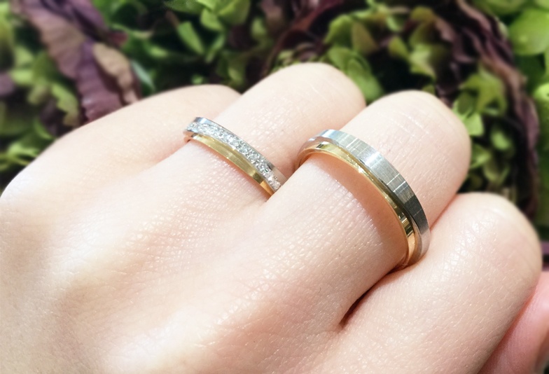 富山市　富山のプレ花嫁必見！結婚指輪はプラチナ×ゴールドカラーのコンビネーションで決まり！