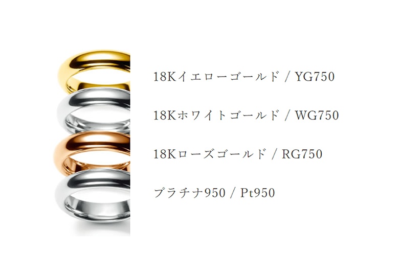 結婚指輪ゴールド種類