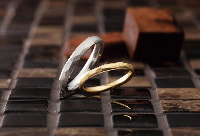 沖縄結婚指輪　素材違い　ペア感