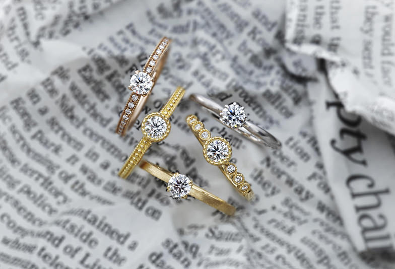 【京都ハイジュエリーブランド】ゴールド＆アンティーク調のシェールラブの婚約指輪を正規取り扱い