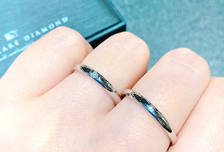 福井市ベルストレートデザインの結婚指輪ラザールダイヤモンド