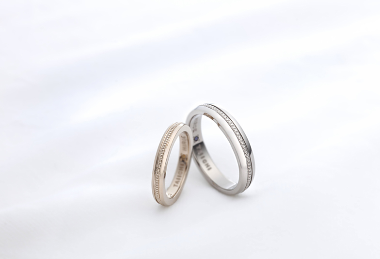 K18ミル打ち結婚指輪