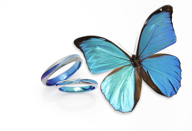 【静岡市】サムシングブルーを取り入れた結婚指輪「SORA」で選べるブルーダイヤモンド