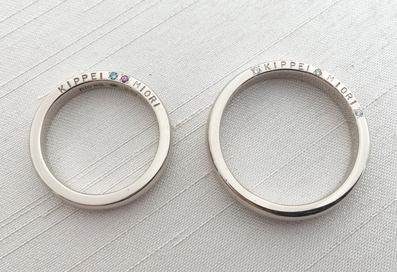 浜松市結婚指輪側面刻印
