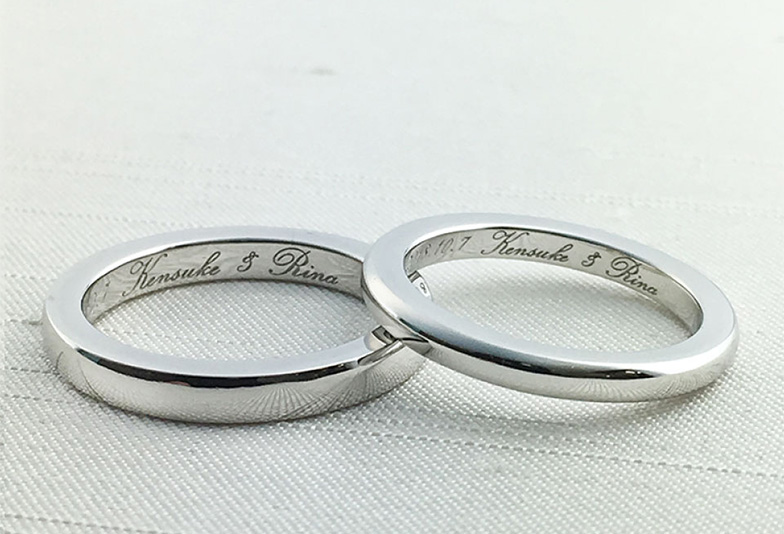 レーザー刻印　結婚指輪
