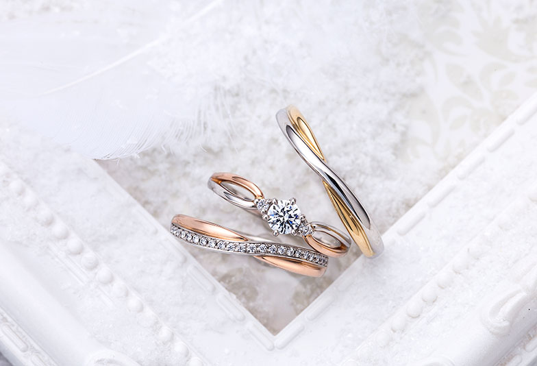 【泉佐野市・高石市】2色のコンビリングが可愛い結婚指輪デザイン