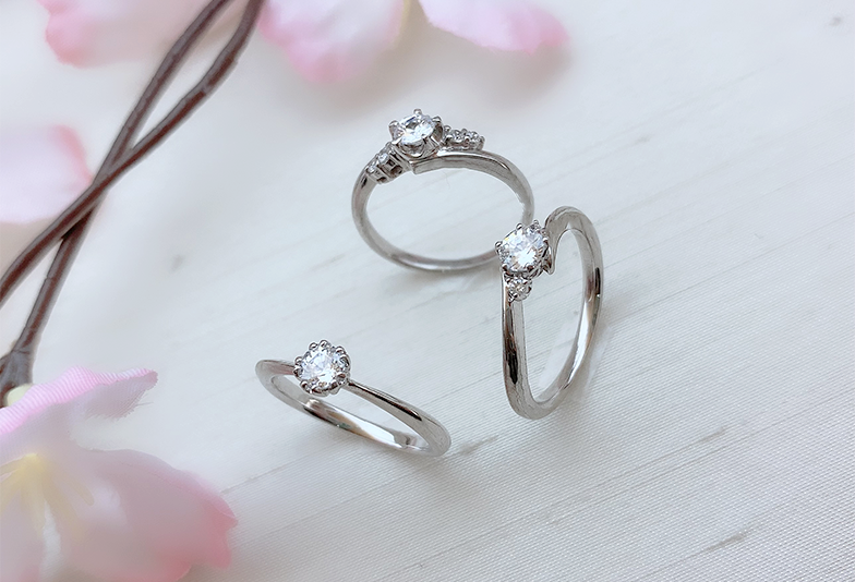 【静岡市】さくらダイヤモンドが可愛い！十六夜の婚約指輪