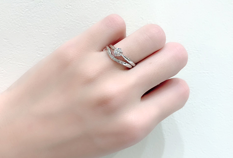 静岡市婚約指輪結婚指輪　重ねづけ