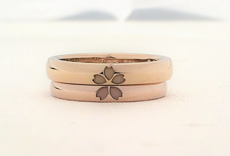 桜模様の結婚指輪