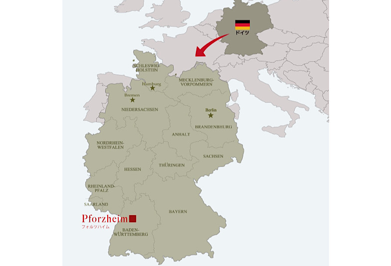ドイツ フォルツハイムの地図