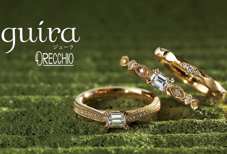 【姫路市】四角ダイヤが可愛い！オシャレな結婚指輪、婚約指輪ブランド『guira』
