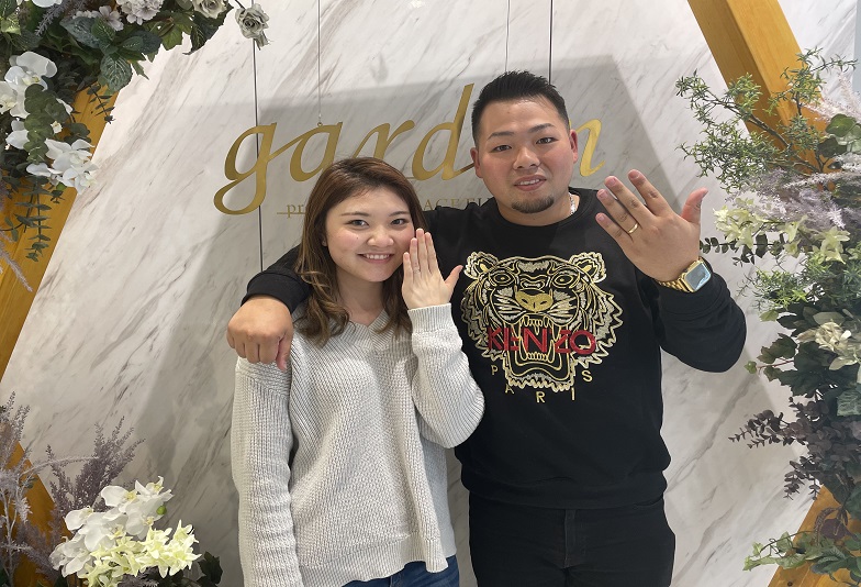 兵庫県姫路市よりgarden京都に来店 結婚指輪をオーダーした20代の2人です