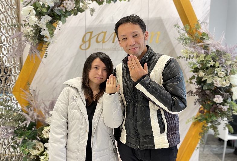 京都市・奈良市よりgarden京都に来店　婚約指輪・結婚指輪をオーダーした30代の2人です